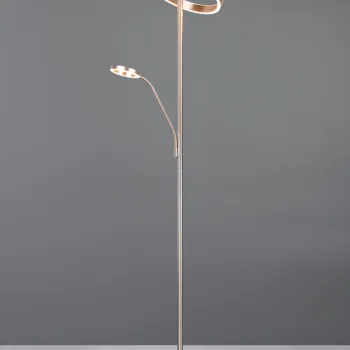 Lampadar Willis, TRIO, 40x180 cm, 39W/5.5W, 2x SMD, metal, nichel mat imagine