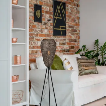 Lampadar Ziva, TRIO, 43x140 cm, 10W, 1x E27, metal, bronz antic/negru imagine