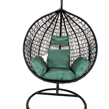 Leagan/balansoar gradina Linea, Heinner, 115x68x108/195 cm, negru/verde imagine