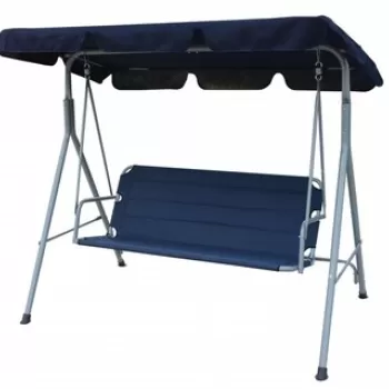 Leagan cu 3 locuri, Heinner, 175x122x155 cm, otel/poliester, albastru imagine