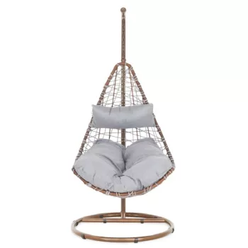 Leagan pentru gradina/terasa Dallas, 80x70x190 cm, otel, maro/gri imagine