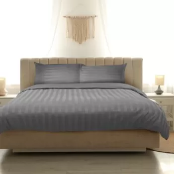 Lenjerie 2 persoane Nature, 100% Bambus, 4 piese, gri imagine