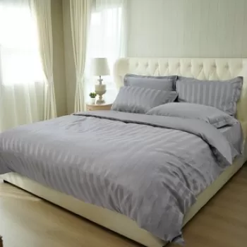 Lenjerie de pat, 2 persoane, 100% Bumbac egiptean, 6 piese, 200x220 cm, Grey imagine