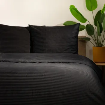 Lenjerie de pat Agnes, Homla, 160x200 cm, bumbac satinat, negru imagine