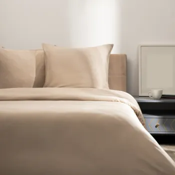 Lenjerie de pat Defla, Homla, 200x220 cm, bumbac, bej imagine