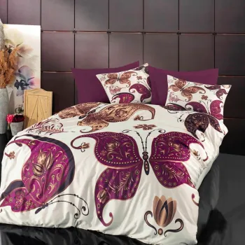 Lenjerie de pat dubla 3 piese, 485, Pearl Home, Poliester Satinat imagine