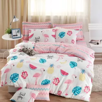 Lenjerie de pat dubla 3 piese, Kokteyl, Eponj Home, 65% bumbac/35% poliester imagine