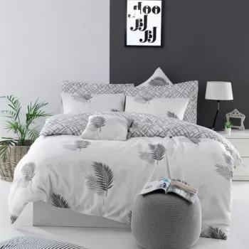 Lenjerie de pat dubla 3 piese, Palma, Eponj Home, 65% bumbac/35% poliester imagine