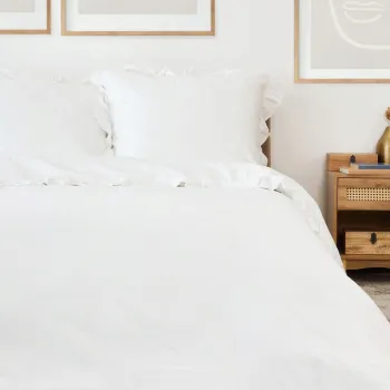 Lenjerie de pat dubla Agnes, Homla, 3 piese, 160x200 cm, bumbac, alb imagine