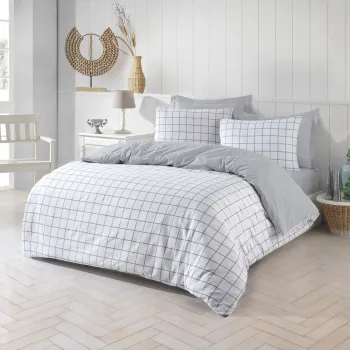 Lenjerie de pat dubla, Artus - Grey, Eponj Home, 65% bumbac/35% poliester imagine