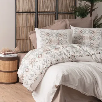 Lenjerie de pat dubla, Asilo - Brown, Cotton Box, Bumbac Ranforce imagine