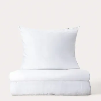 Lenjerie de pat dubla Bamsa, Homla, 160x200 cm, 3 piese, satin de bambus, alb imagine