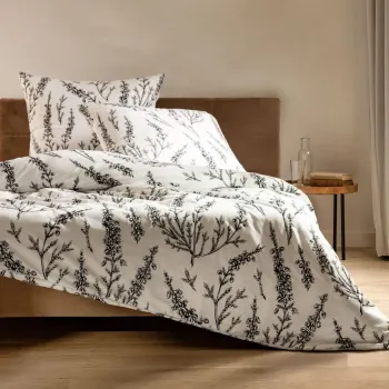 Lenjerie de pat dubla Camilla, Homla, 3 piese, 160x200 cm, microfibra din poliester, alb/negru imagine