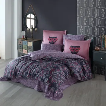 Lenjerie de pat dubla, Caprice - Pink, Hobby, Bumbac Satinat imagine