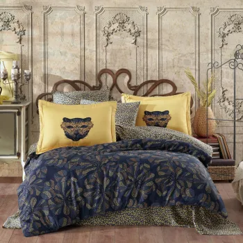 Lenjerie de pat dubla, Caprice - Yellow, Hobby, Bumbac Satinat imagine