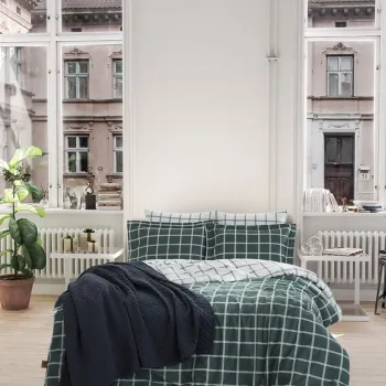 Lenjerie de pat dubla, Casual - Green, Turkiz, Bumbac Ranforce imagine