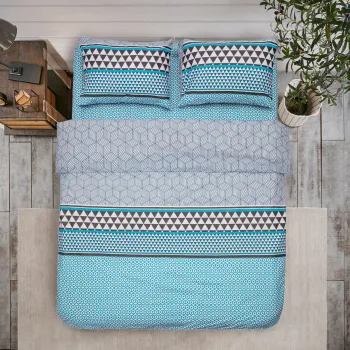 Lenjerie de pat dubla Clair, Heinner Home, 4 piese, 200x220 cm, 100% bumbac, multicolor imagine