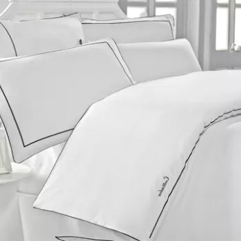 Lenjerie de pat dubla, Cotton Box, Mahur, 6 piese, bumbac, alb/negru imagine