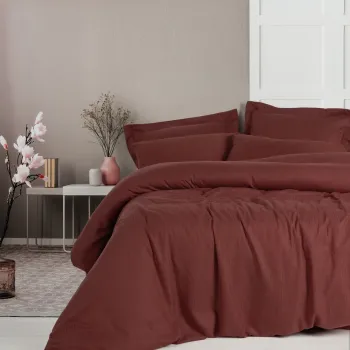 Lenjerie de pat dubla, Craft - Claret Red, Cotton Box, Lyocell/Bumbac imagine
