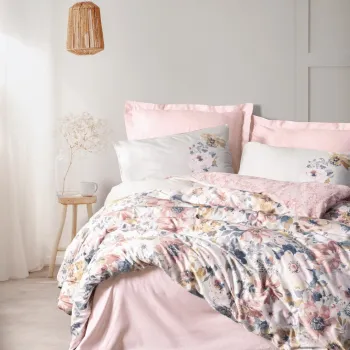 Lenjerie de pat dubla, Dalya - Powder, Cotton Box, Bumbac Satinat imagine