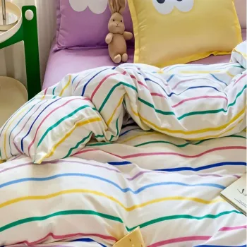 Lenjerie de pat dubla (DE), 3 piese, L'essentiel Maison, Funny, Galben / Liliac imagine