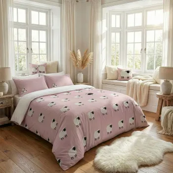 Lenjerie de pat dubla (DE), 3 piese, L'essentiel Maison, The Black Sheep, Roz imagine