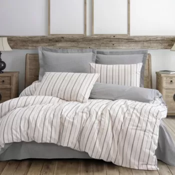 Lenjerie de pat dubla (DE), 3 piese, Unus - Grey, Cotton Box, 50% bumbac / 50% poliester imagine