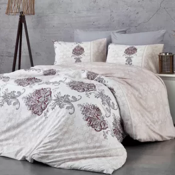 Lenjerie de pat dubla (DE), Daisy - Red, Pearl Home, Bumbac Ranforce imagine