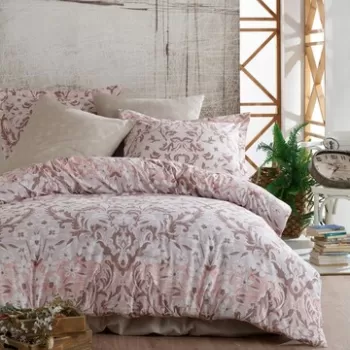 Lenjerie de pat dubla (DE), Floral - Pink, Primacasa by T?rkiz, Bumbac Ranforce imagine