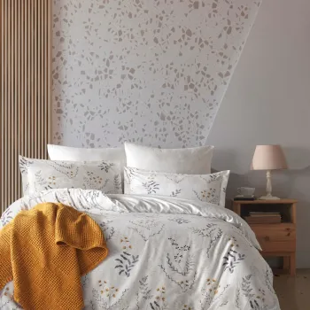 Lenjerie de pat dubla (DE), L'essentiel Maison, Aqua, Alb / Gri / Portocaliu imagine