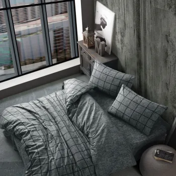 Lenjerie de pat dubla (DE), L'essentiel Maison, Kare, Negru imagine