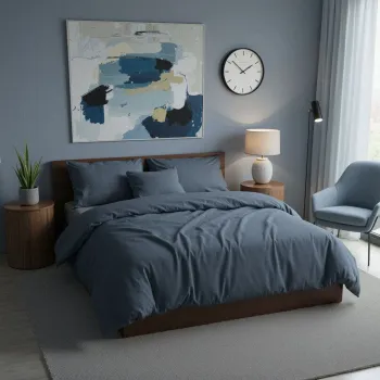 Lenjerie de pat dubla (DE), L'essentiel Maison, Nitsa Kombin, Albastru inchis imagine