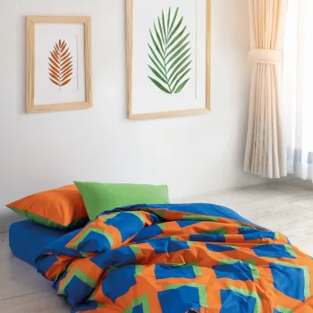 Lenjerie de pat dubla (DE), L'essentiel Maison, Venus, Albastru / Verde / Portocaliu imagine