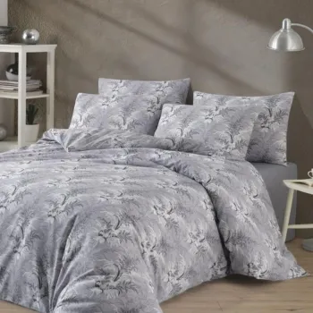 Lenjerie de pat dubla, Diego - Grey, Dowry World, 65% bumbac/35% poliester imagine