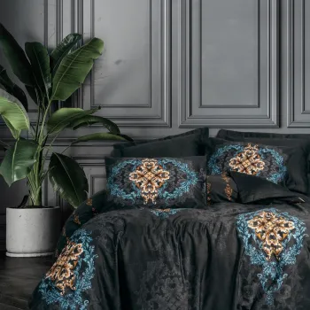 Lenjerie de pat dubla, Dorhan - Black, Cotton Box, Bumbac Satinat imagine