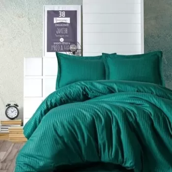 Lenjerie de pat dubla Elegant - Petrol Green, Cotton Box, 4 piese, bumbac satinat, verde imagine