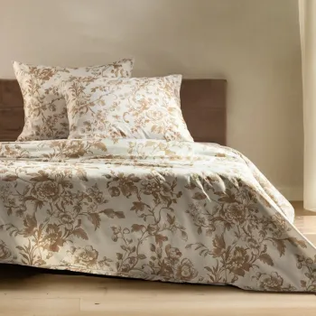 Lenjerie de pat dubla Elena, Homla, 3 piese, 160x200 cm, microfibra din poliester, alb/bej imagine