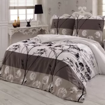 Lenjerie de pat dubla (ES), 2 piese, Blezza - Grey v2, Victoria, 65% bumbac/35% poliester imagine