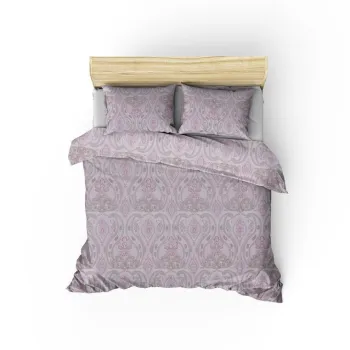 Lenjerie de pat dubla (ES), L'essentiel Maison, Palmira, Roz/Alb imagine