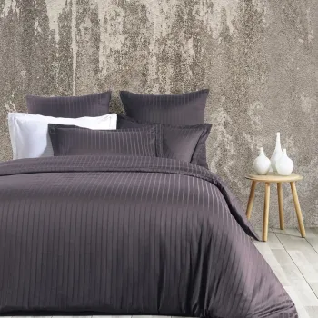 Lenjerie de pat dubla, Exclusive Line - Anthracite, Primacasa by Turkiz, Bumbac Satinat imagine