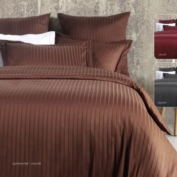 Lenjerie de pat dubla, Exclusive Line - Brown, Primacasa by Turkiz, Bumbac Satinat imagine