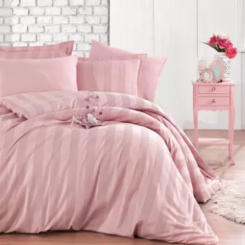 Lenjerie de pat dubla Exclusive Satin 6 piese, Wafel, Hobby, Bumbac Satinat imagine