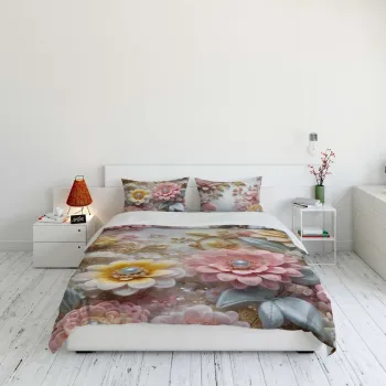 Lenjerie de pat dubla (FR), L'essentiel Maison, FLW_DVT25-16, Multicolor imagine