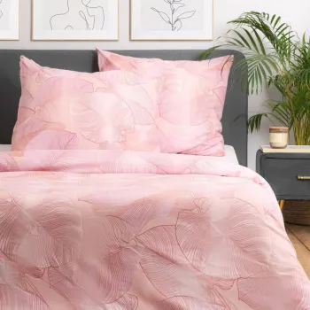 Lenjerie de pat dubla Gallo, Homla, 200x220 cm, microfibra, roz imagine