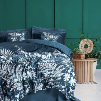 Lenjerie de pat dubla, Imvelo - Petrol Green, Cotton Box, Bumbac Satinat imagine