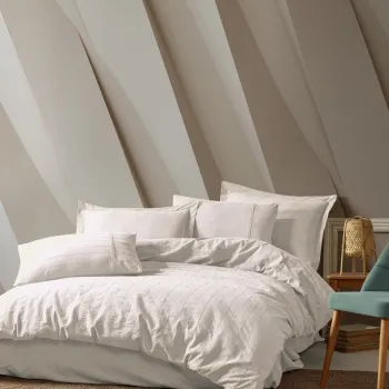 Lenjerie de pat dubla, Jasmin - Cream, Saheser, Bumbac imagine