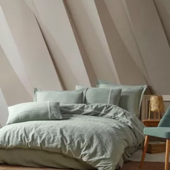 Lenjerie de pat dubla, Jasmin - Green, Saheser, Bumbac imagine