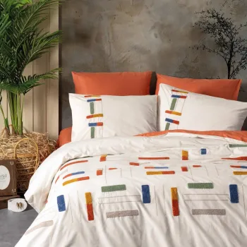 Lenjerie de pat dubla, Katy - Cinnamon, Cotton Box, Bumbac Ranforce imagine