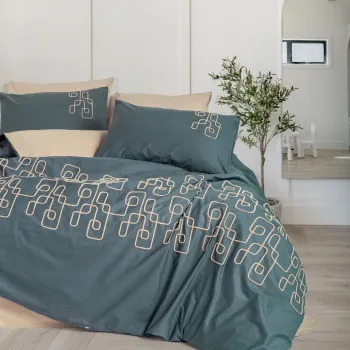 Lenjerie de pat dubla, Kerja - Beige, Cotton Box, Bumbac Ranforce imagine