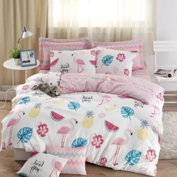 Lenjerie de pat dubla King, 3 piese, 220x240 cm, amestec bumbac, Eponj Home, Kokteyl, alb imagine